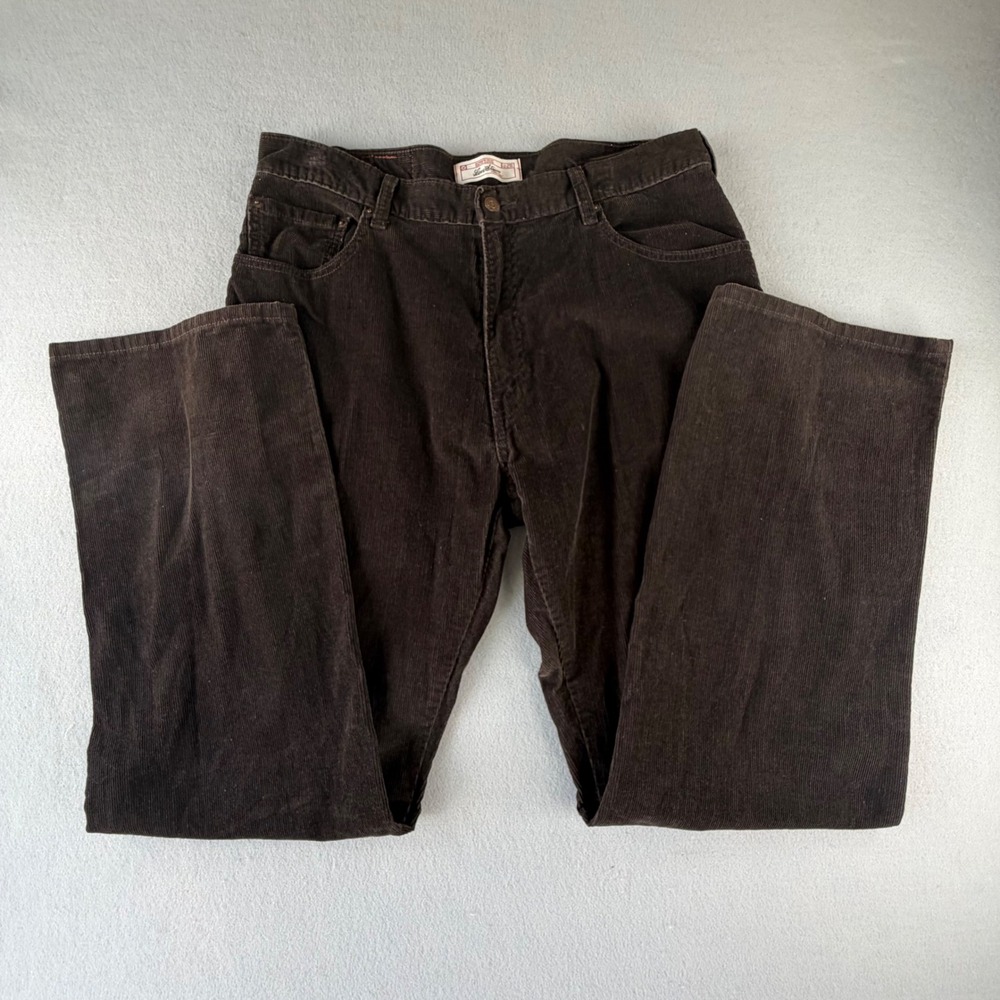 Levi Strauss Signature Men's Corduroy Pants 38x34 Brown Straight Fit Five Pocket